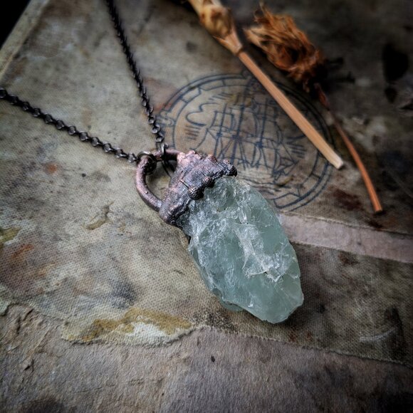 Electroformed Fluorite Necklace - Picture 5 of 6